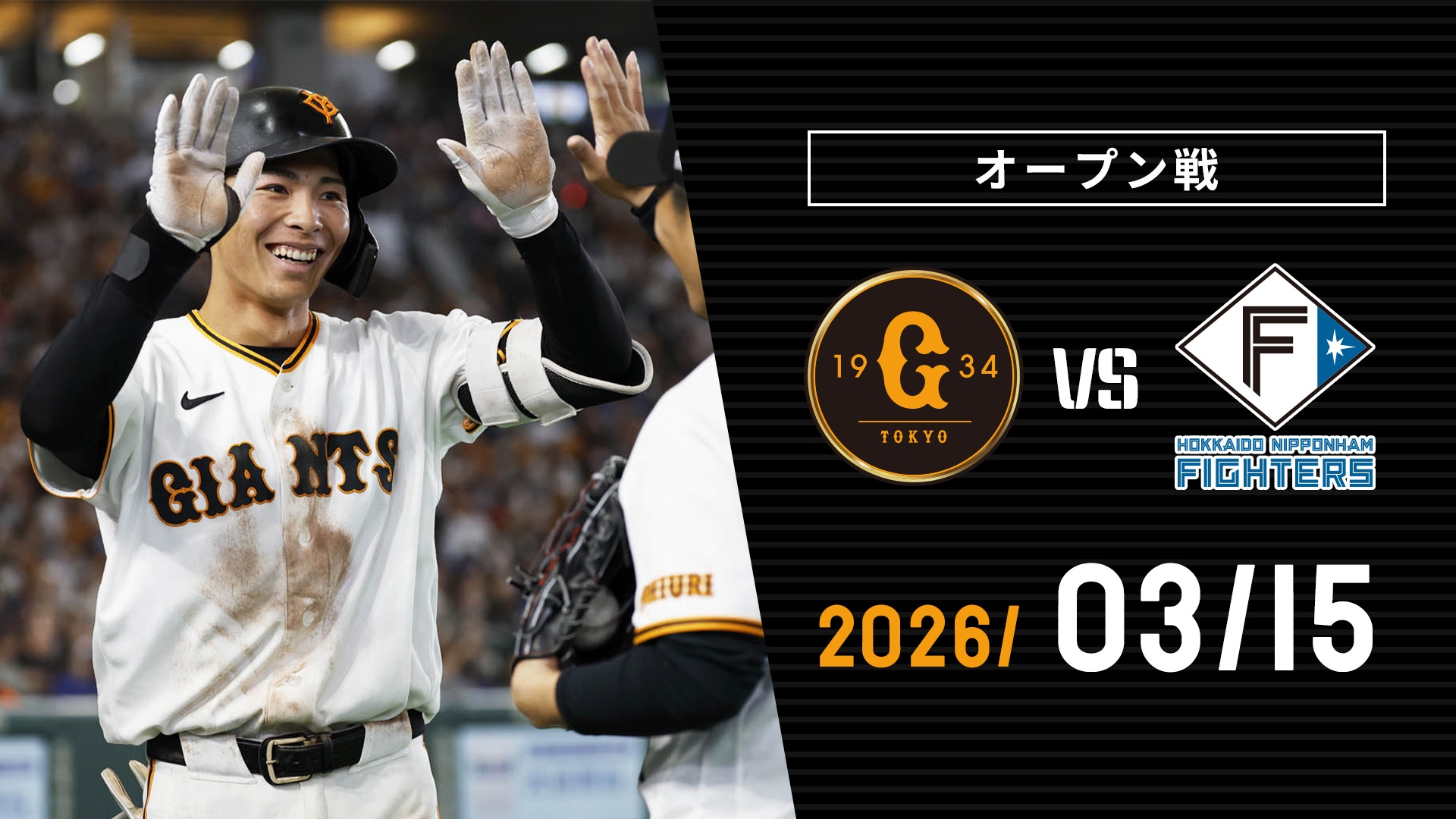 3月15日（日）巨人VS日本ハム戦（東京ドーム） 1階3塁側（ペア